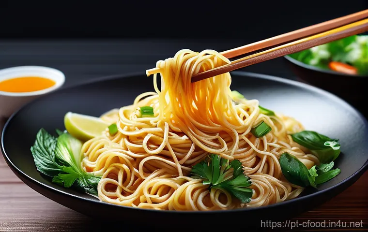 중국 냉면 종류 - Here are three detailed image prompts in English, designed to generate appealing and safe culinary i...