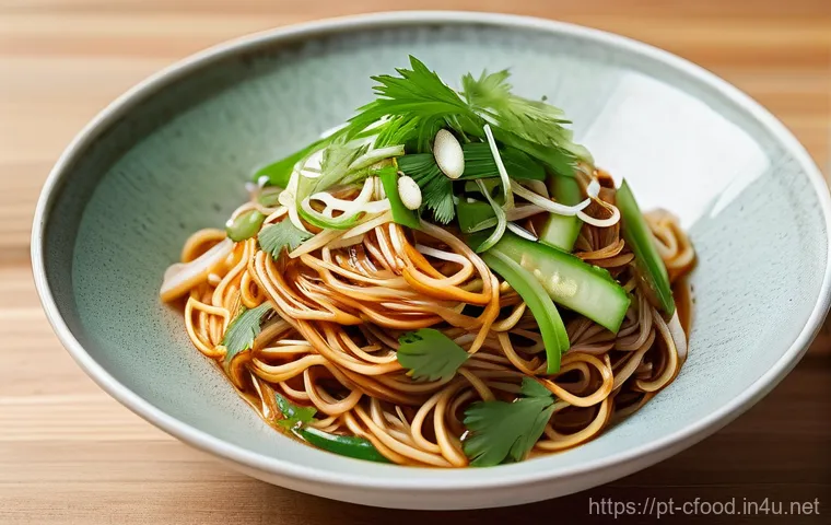 중국 냉면 종류 - Prompt 1: Refreshing Liangpi Noodles**