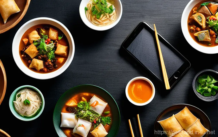 중식당 성공 전략 - **Prompt: Culinary Fusion on a Portuguese Table**
    A sophisticated, high-angle close-up photograp...