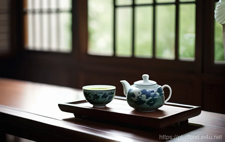 중국 음료 추천 - **Prompt: Serene Traditional Chinese Tea Ceremony**
"A meticulously composed, highly detailed ph...