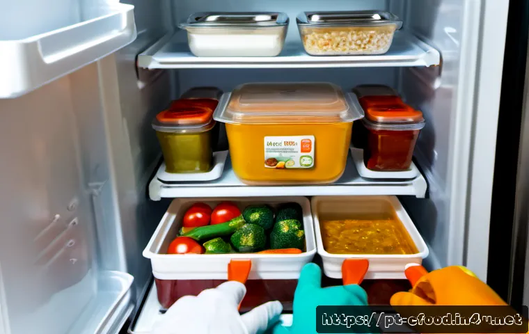 Home 17 중식 밀키트 보관법 - Photorealistic Portuguese home kitchen, a sealed Chinese meal kit with neatly portioned containers b...